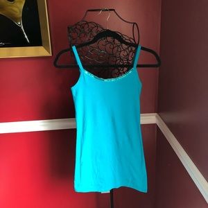 EUC BKE Medium Turquoise Sequin Trim Tank Top